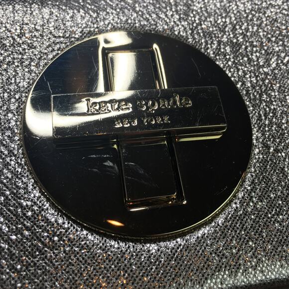 Kate Spade New York Chain Leather Sling Shoulder Bag Metallic Logo Hardware - Picture 8 of 8